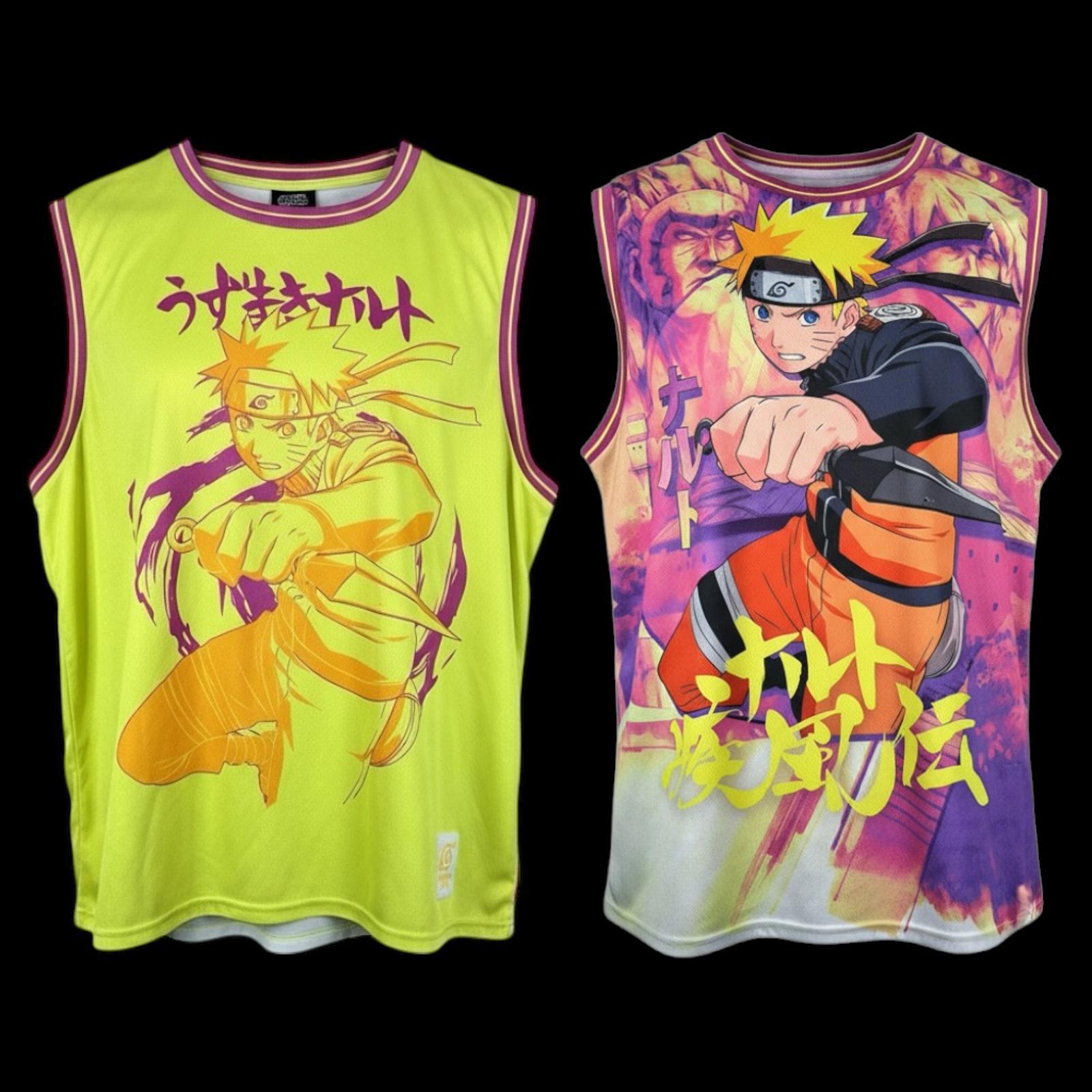Y2k Naruto Shippuden Anime Graphic Sleeveless Tank Top Reversible 2002 *Flawed